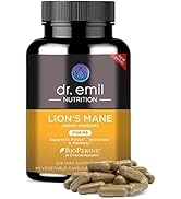 Dr. Emil Nutrition Organic Brain Boosting Nootropic Lions Mane Mushroom Capsules with Absorption ...